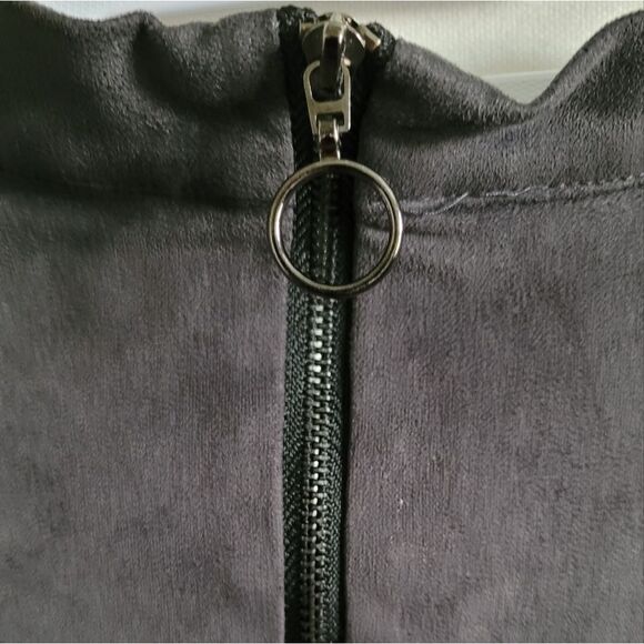 THML Gray Faux Suede Boho Dress with Floral Embroidery Medium - Picture 11 of 14